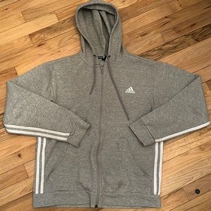 Adidas Grey Zipper Hoodie